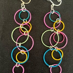 Colorful Clip On Hoop Earrings